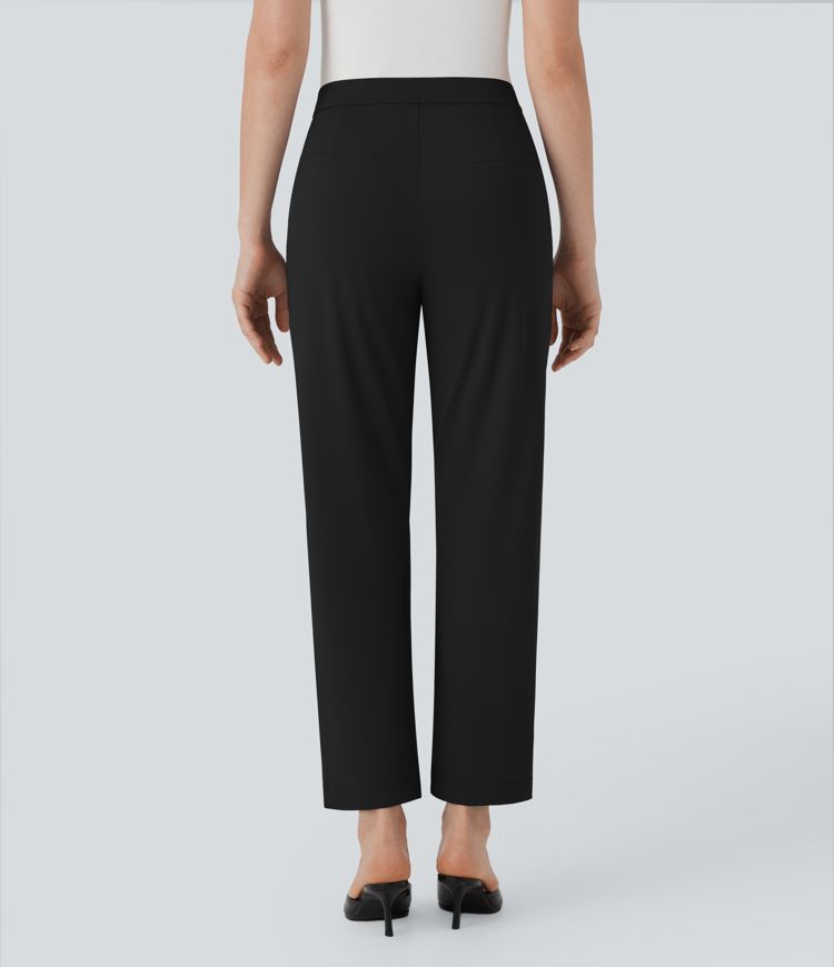 Pantalon de travail élégant à queue haute, coupe fuselée, effet rafraîchissant, avec poches