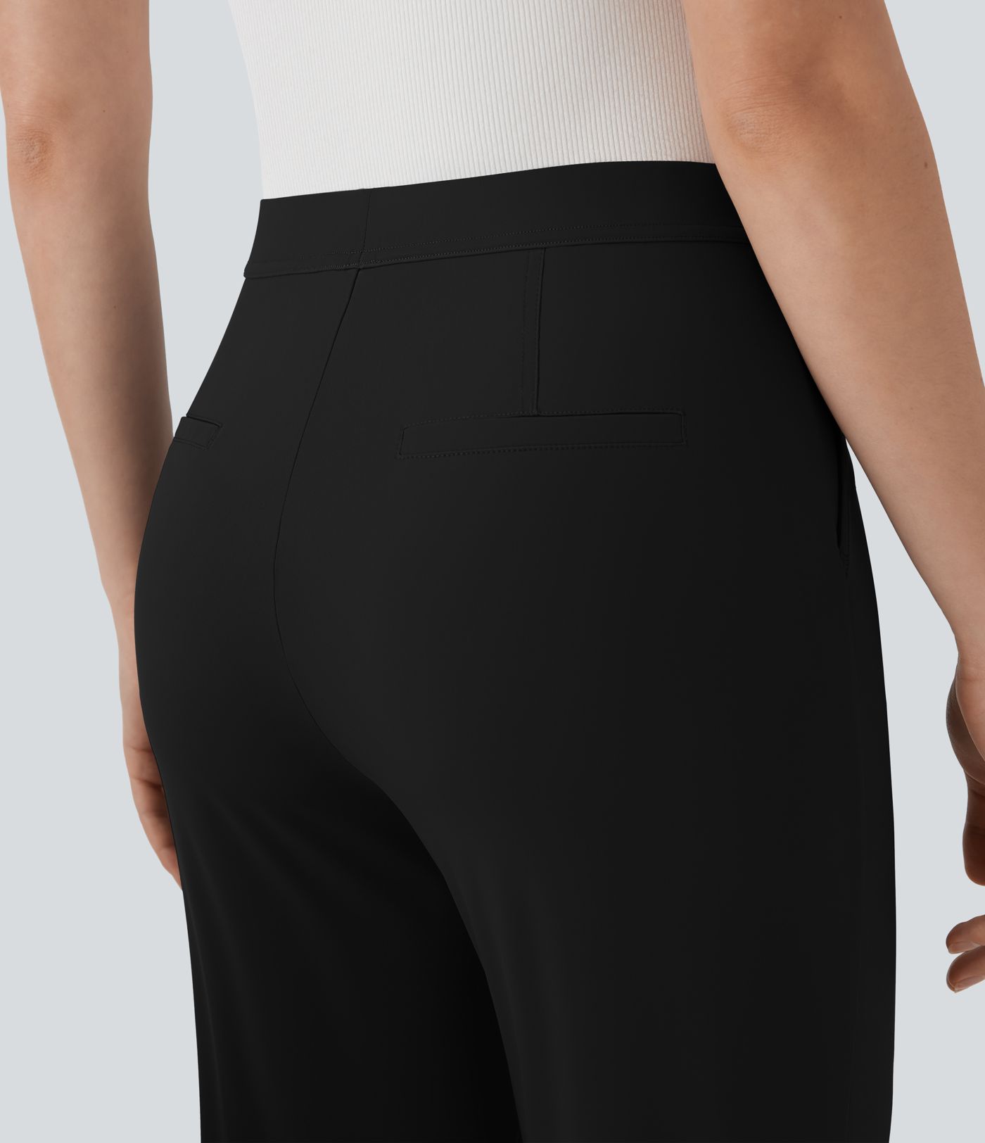 Pantalon de travail élégant à queue haute, coupe fuselée, effet rafraîchissant, avec poches