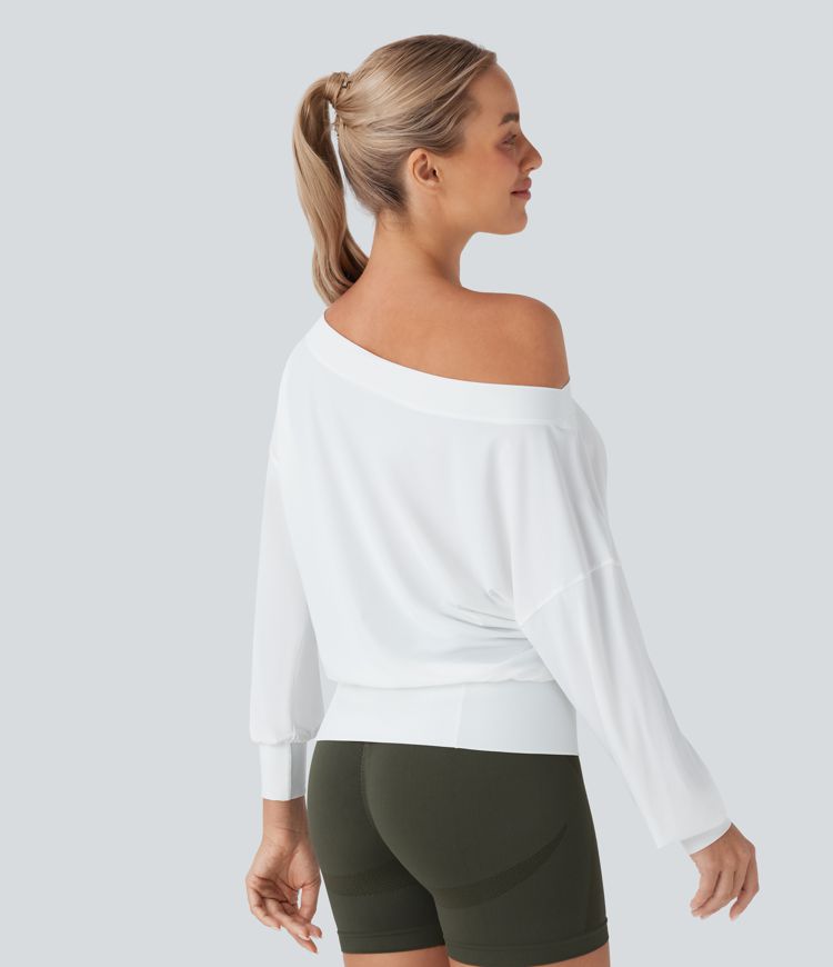 One Shoulder Oversize Cool Touch Quick Dry Yoga Sports Top