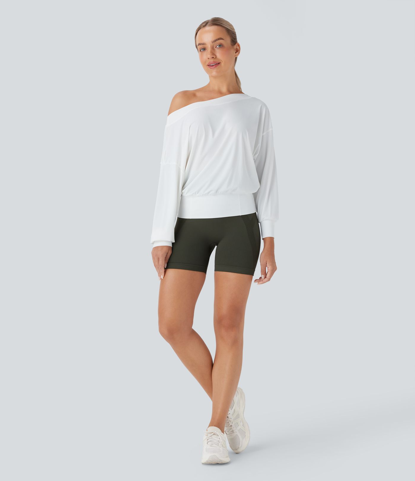Oversized Yoga-Sport-Top mit One-Shoulder-Design und Cool-Touch - schnelltrocknend