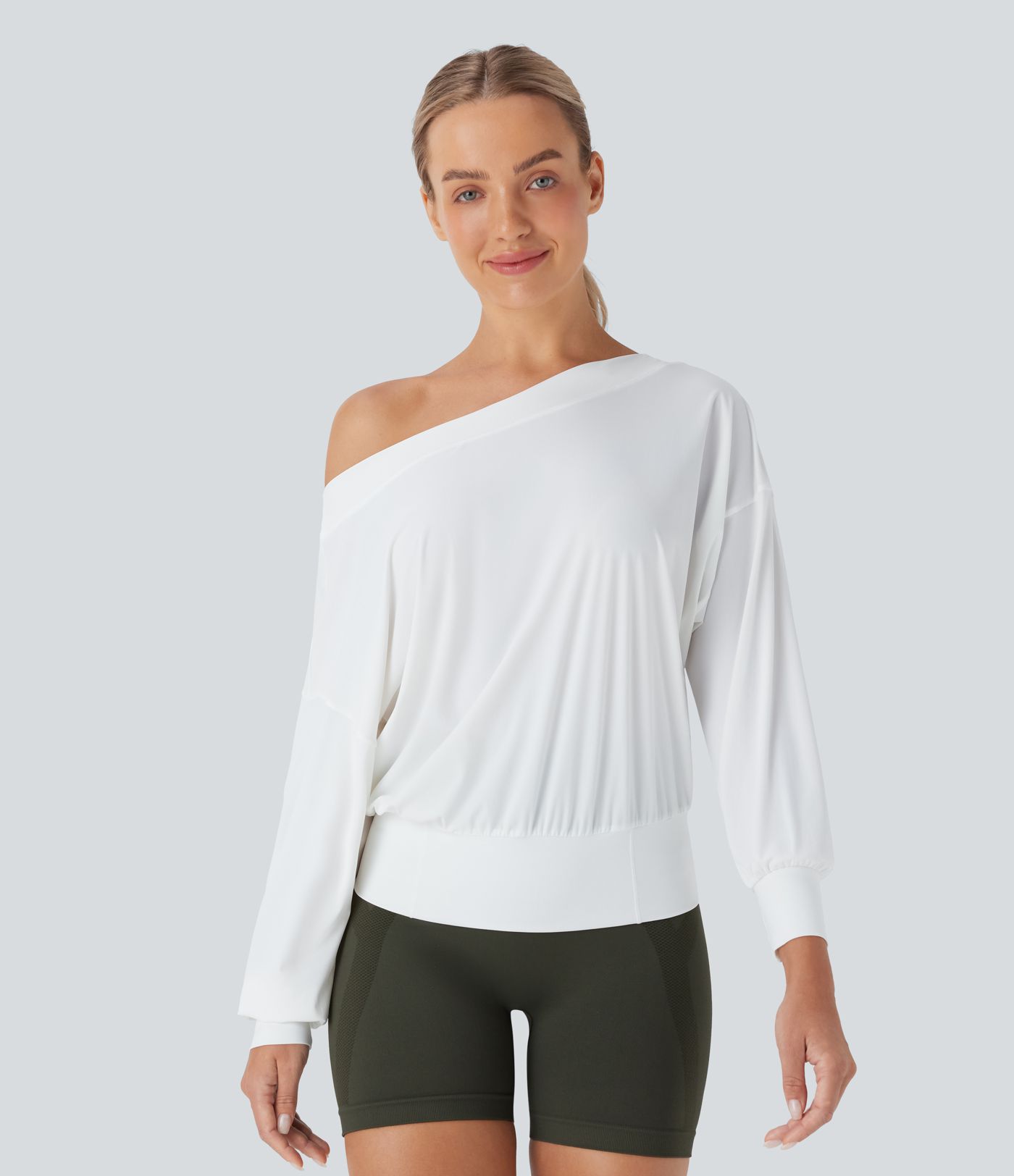 Oversized Yoga-Sport-Top mit One-Shoulder-Design und Cool-Touch - schnelltrocknend
