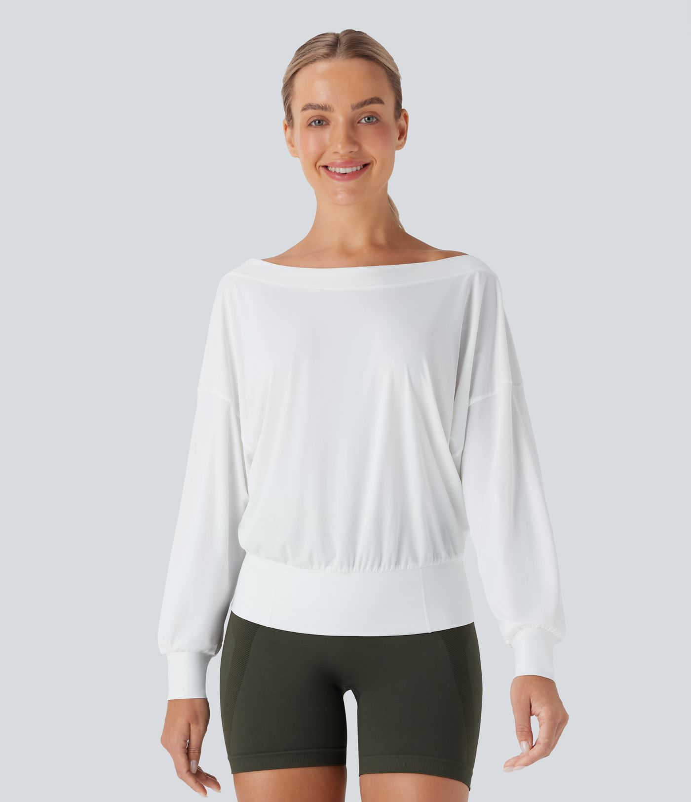 Oversized Yoga-Sport-Top mit One-Shoulder-Design und Cool-Touch - schnelltrocknend