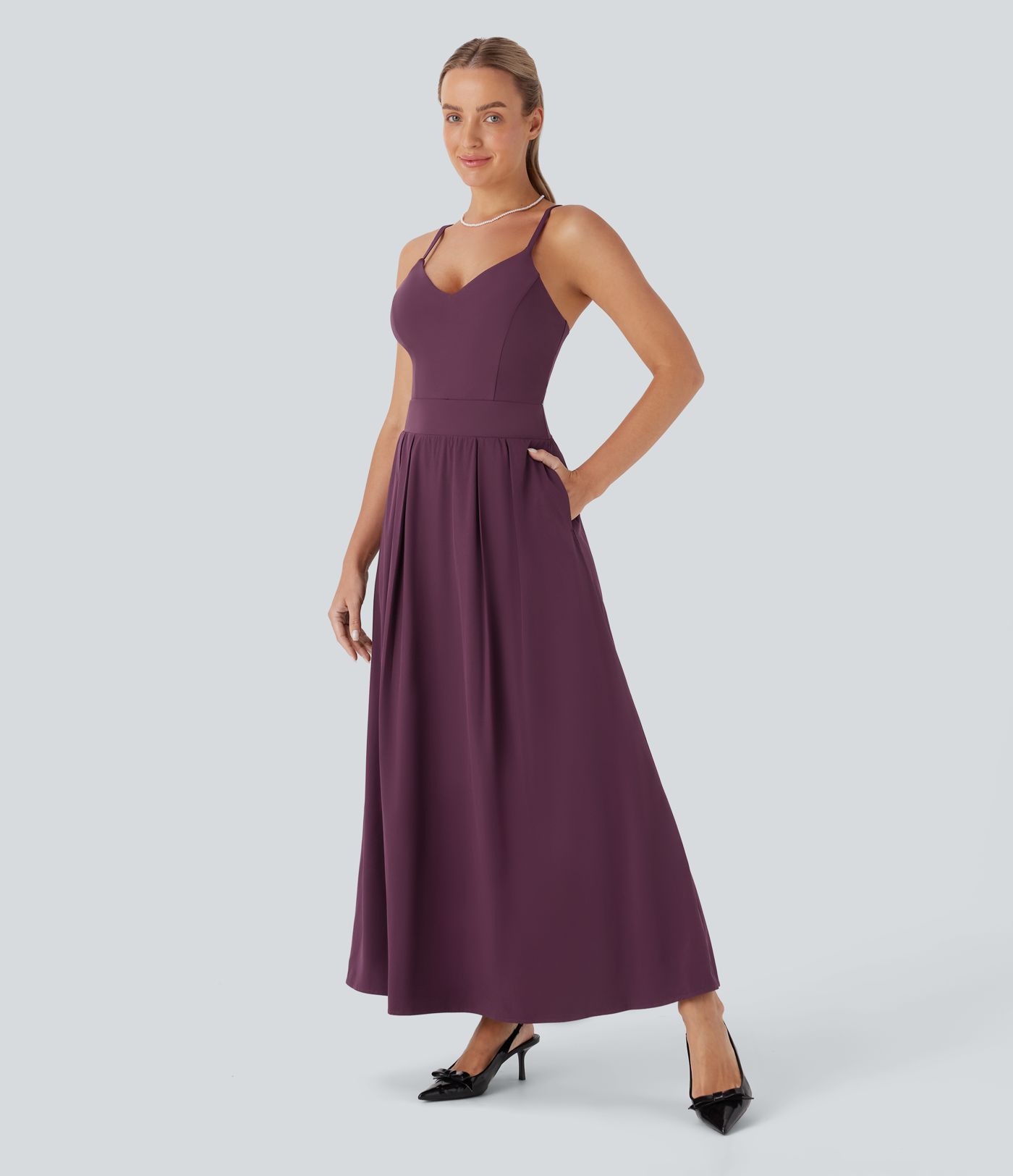 Breezeful™ - Fließendes, rückenfreies Maxikleid für Brautjungfern und Hochzeitsgäste - schnelltrocknend