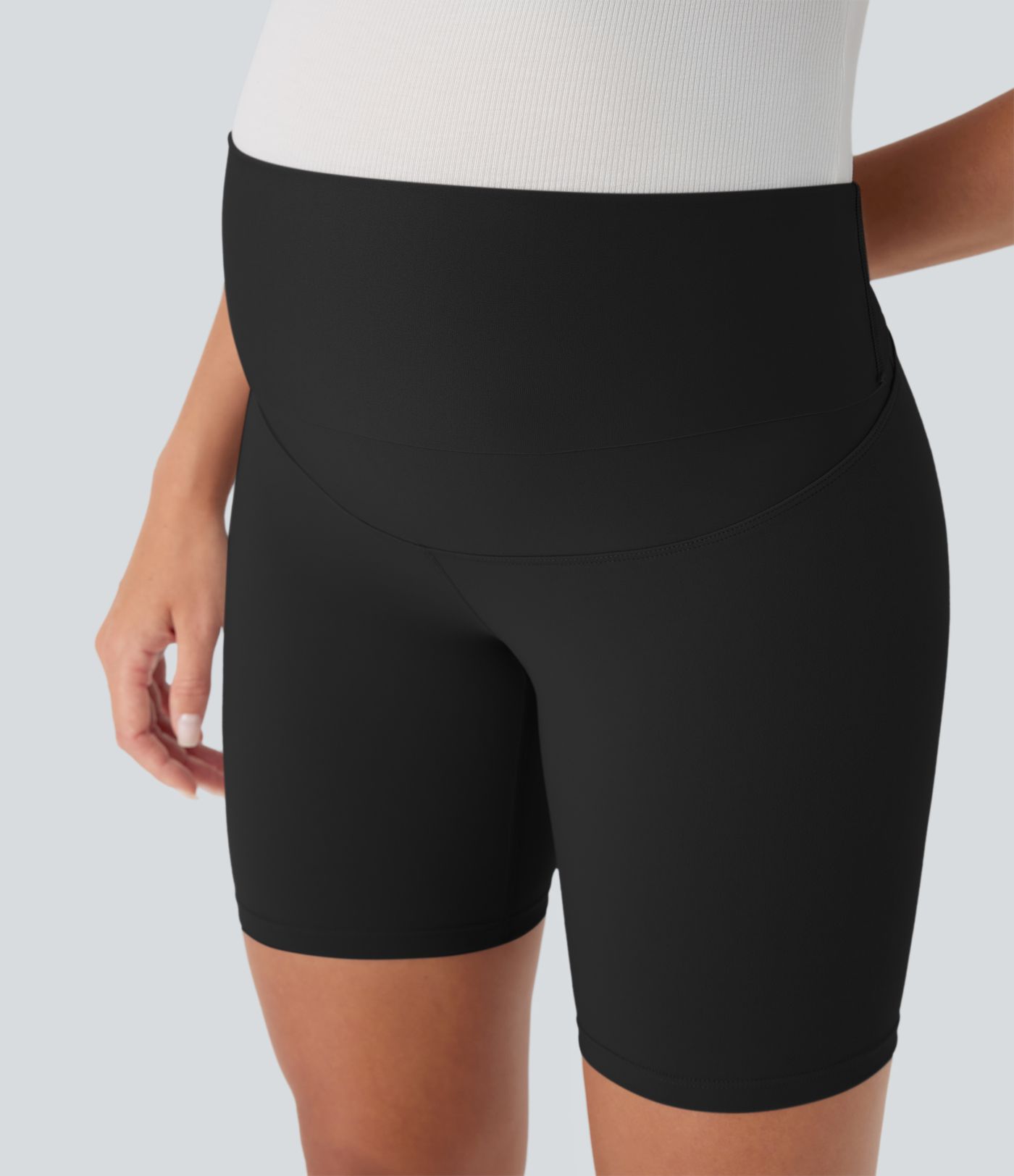 SoftlyZero™ Super wysokie ciążowe spodenki rowerowe do jogi 7'' - UPF50+