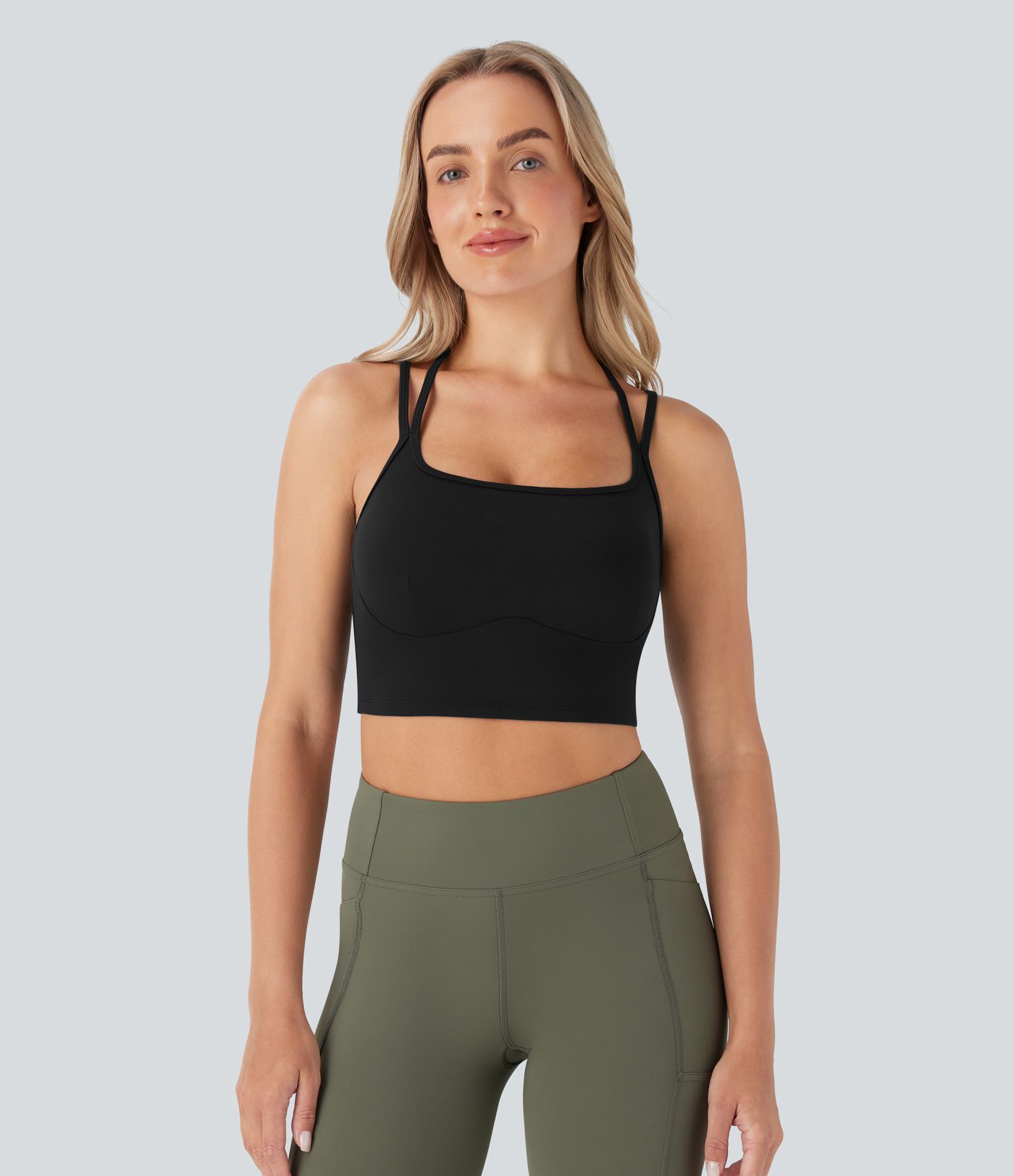 SoftlyZero™ Plush Low Support Double Straps Yoga Sports Bra A-D Cups