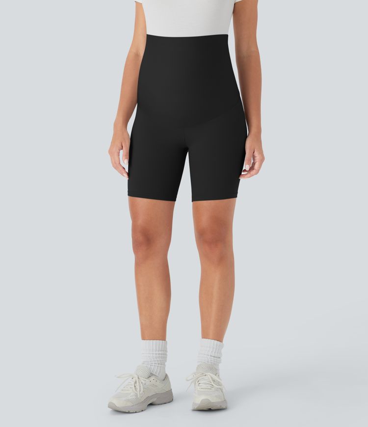Softlyzero™ Super High Waisted Maternity Yoga Biker Shorts 7''-UPF50+
