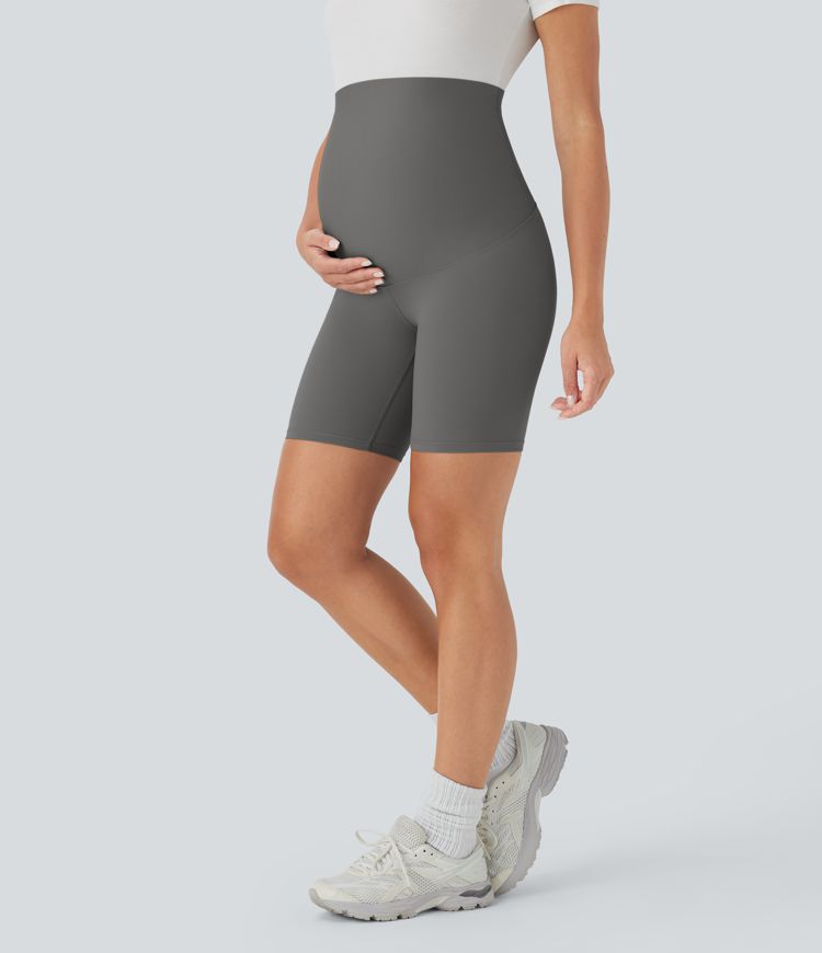 SoftlyZero™ Super High Waisted Maternity Yoga Biker Shorts 7''-UPF50+