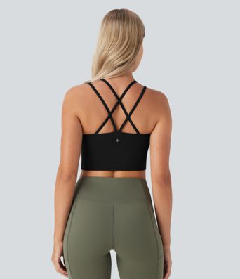 SoftlyZero™ Plush Low Support Double Straps Yoga Sports Bra A-D Cups
