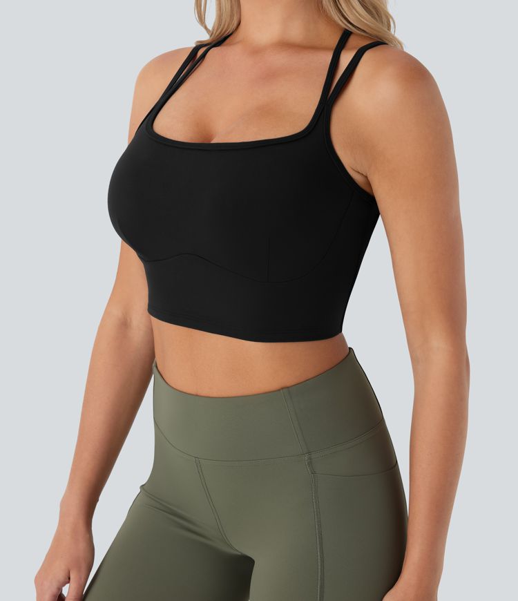 SoftlyZero™ Plush Low Support Double Straps Yoga Sports Bra A-D Cups