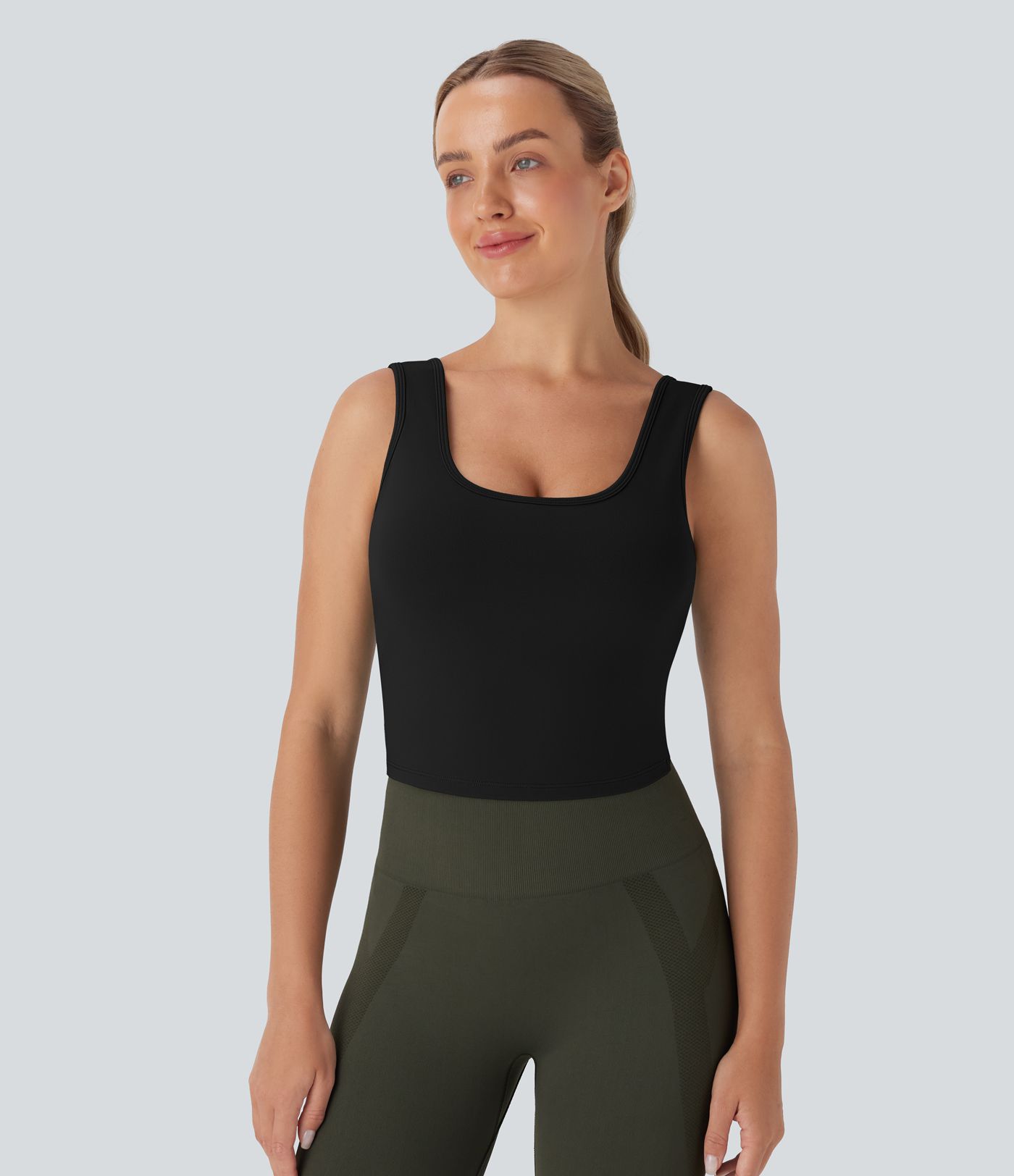 U Neck Crossover Dance Tank Top D-F Cups