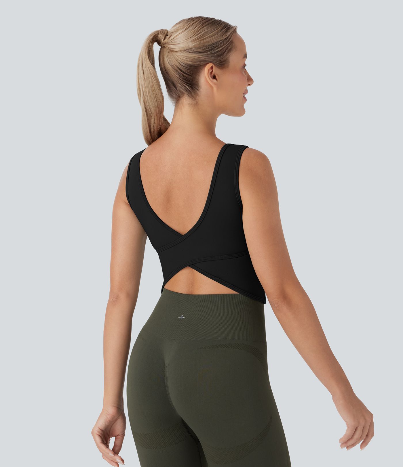 U Neck Crossover Dance Tank Top D-F Cups