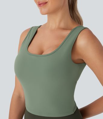 U Neck Crossover Dance Tank Top D-F Cups
