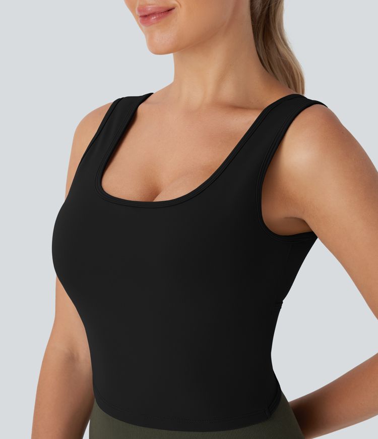 U Neck Crossover Dance Tank Vest Top D-F Cups