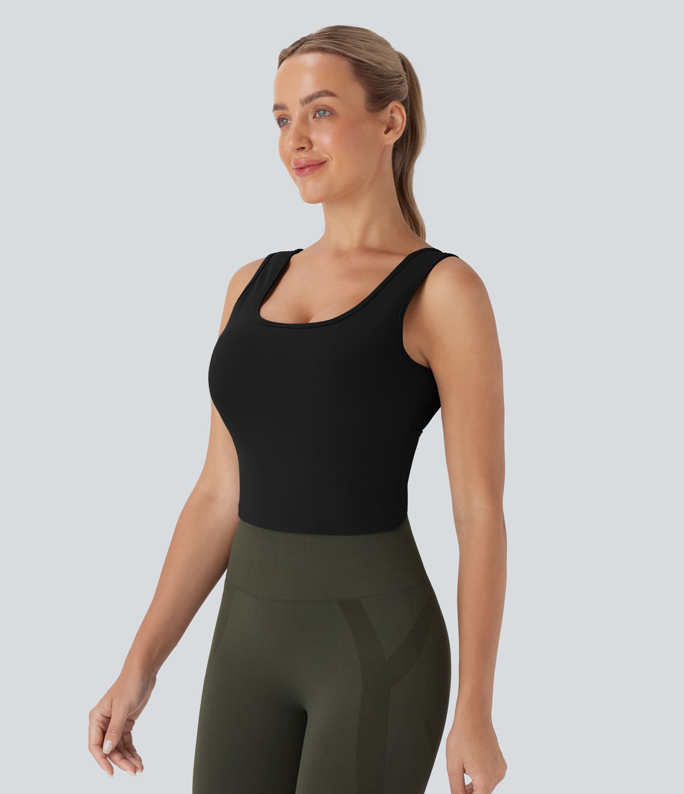 U Neck Crossover Dance Tank Top D-F Cups