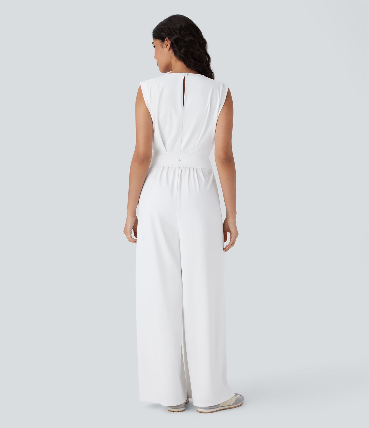 SoftlyZero™ QuickDry Okrogel Ovratnik Brez Rokavov Keyhole Žep Joga Kombinezon - Enostavna Izdaja