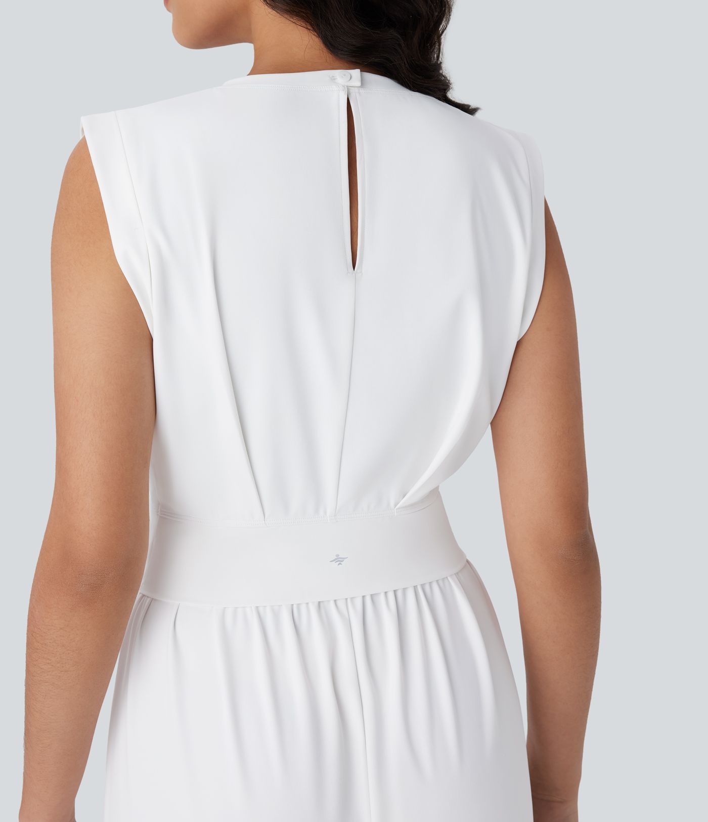 SoftlyZero™ QuickDry Okrogel Ovratnik Brez Rokavov Keyhole Žep Joga Kombinezon - Enostavna Izdaja