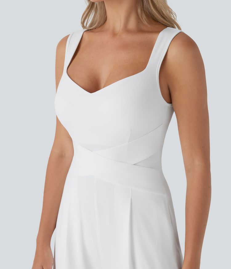 U Back Sleeveless Casual Party Jumpsuit with Pockets