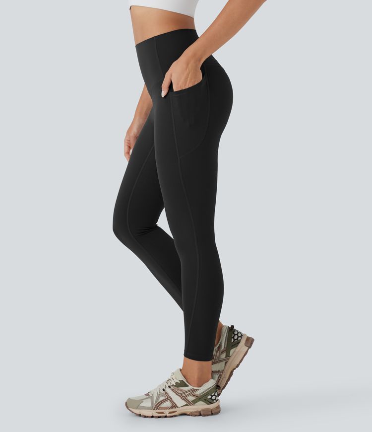 Halara UltraSculpt™ SoCinched High Waisted Tummy Control Side Pocket 2-in-1 Antibacterial Shaping 7/8 Workout Leggings