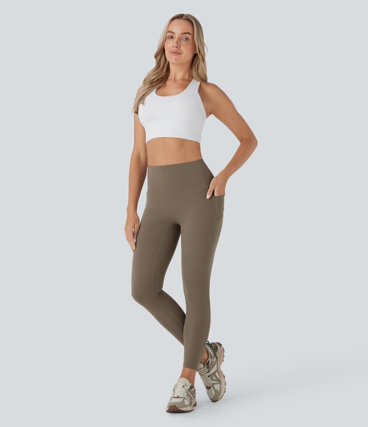 Leggings de entrenamiento Halara UltraSculpt™ moldeadores de abdomen de tiro alto antibacterianas de 7/8 con bolsillos laterales