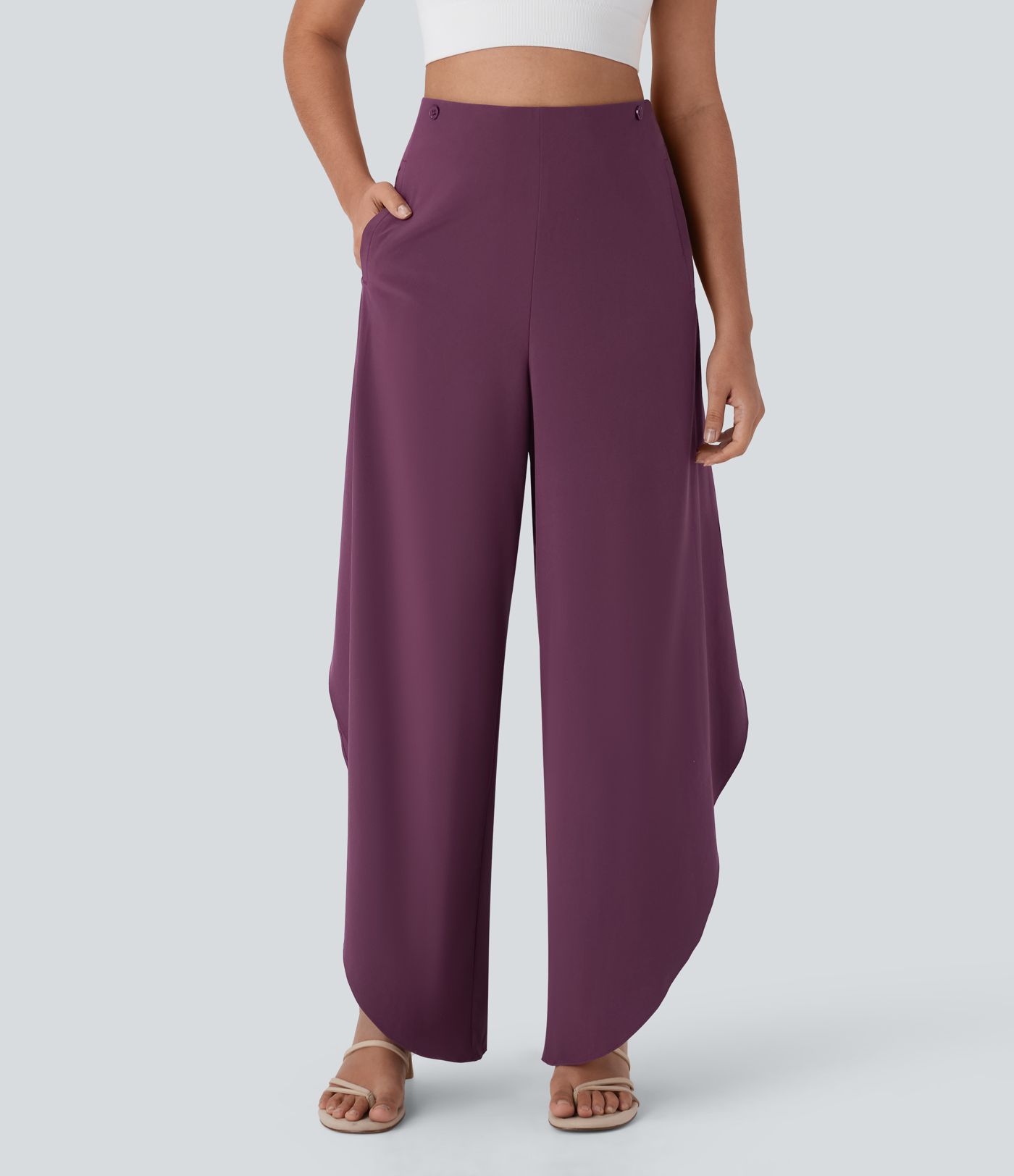 Breezeful™ High Waisted Pocket Wrap Flowy Quick Dry Pants