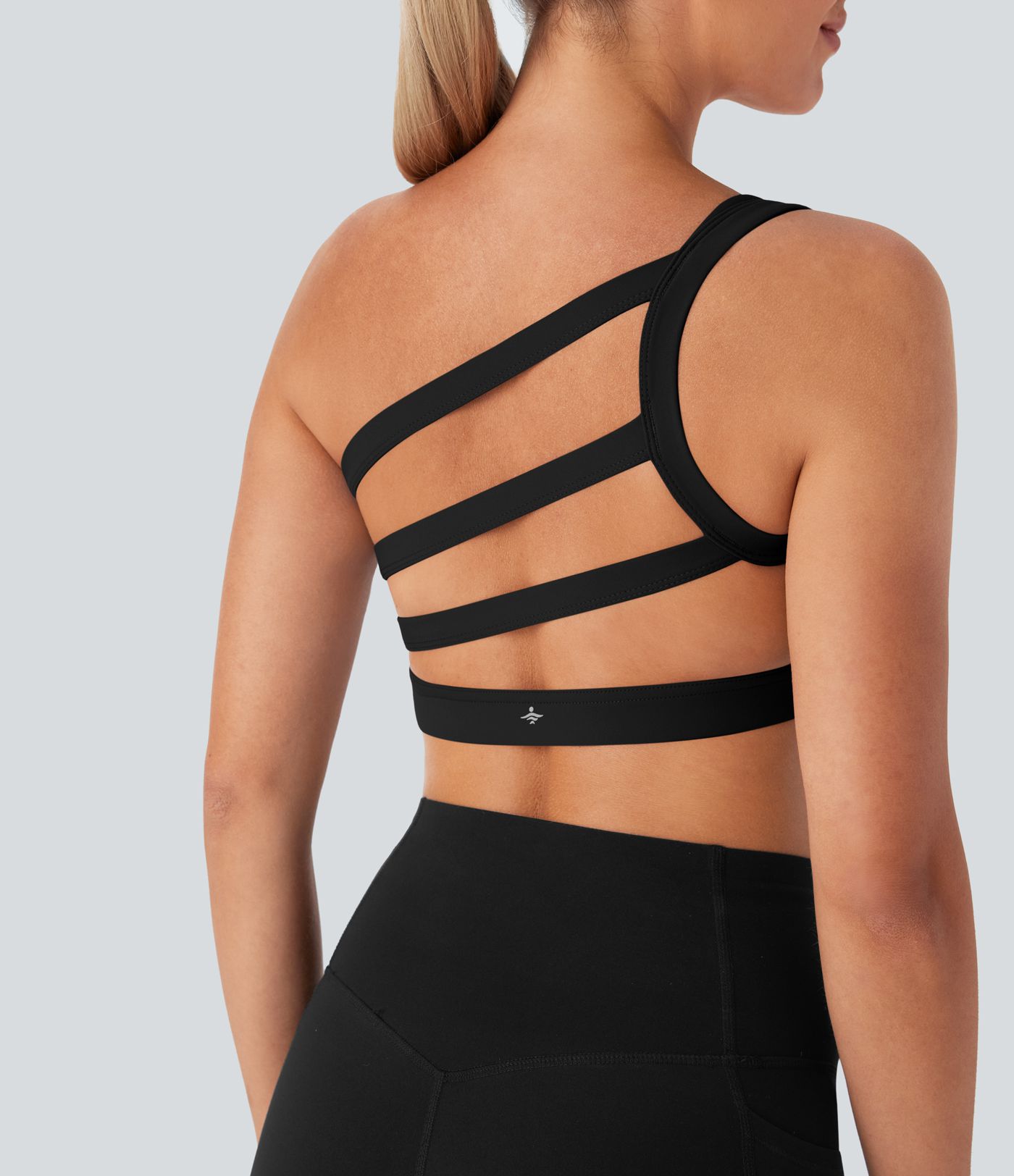 SoftlyZero™ Plush Low Support Asymmetric One Shoulder Skinny Cropped Yoga Sports Bra A-C Cups