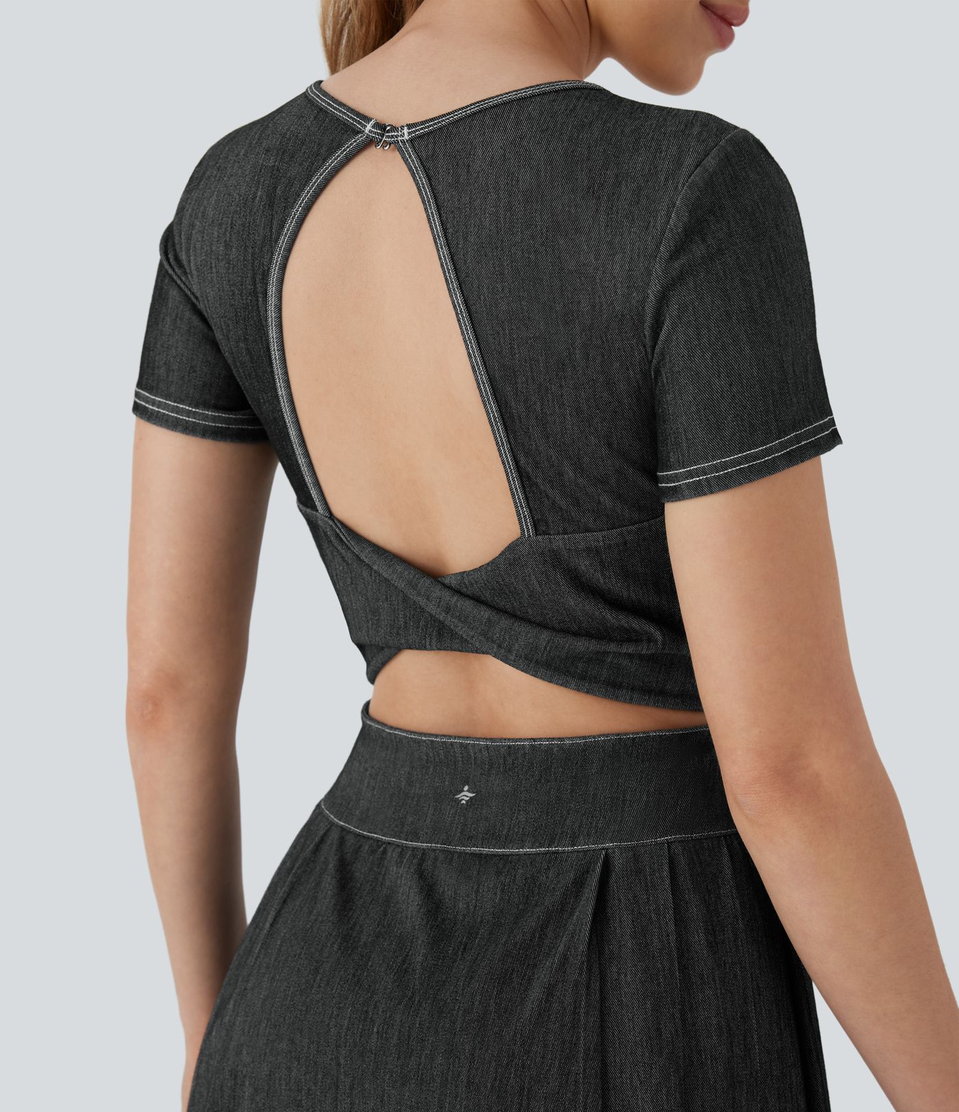 Halara Flex™ Pleated Hem 2-in-1 Cool Touch Washed Denim Tennis Active Dress with Pockets