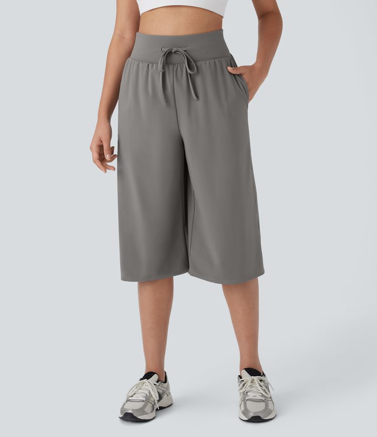 Softlyzero™ Airy - Yogahose mit hohem Bund, Seitentaschen, Kordelzug und Cool-Touch