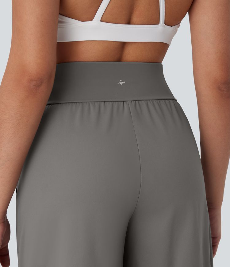 Softlyzero™ Airy - Yogahose mit hohem Bund, Seitentaschen, Kordelzug und Cool-Touch