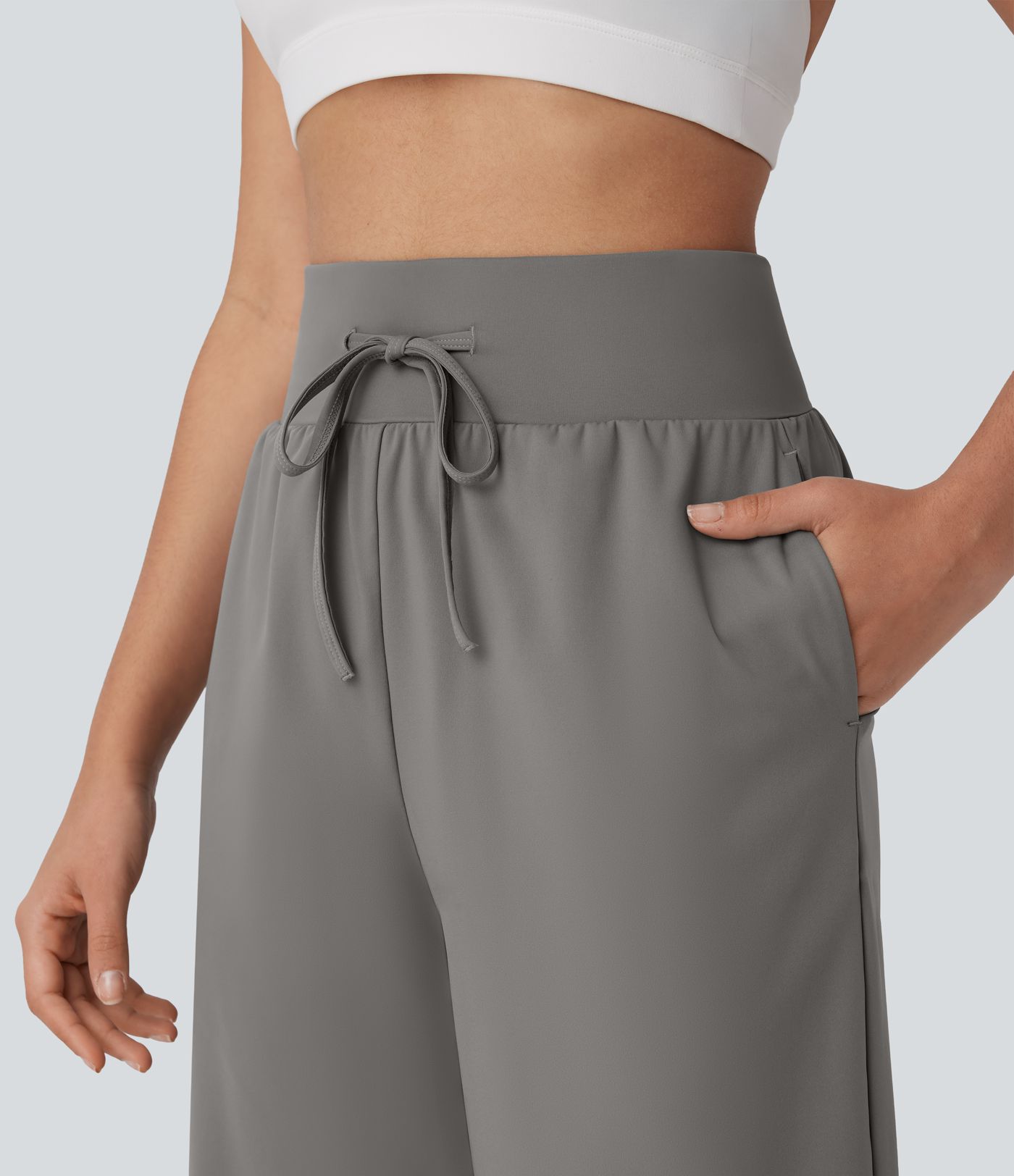 Softlyzero™ Airy - Yogahose mit hohem Bund, Seitentaschen, Kordelzug und Cool-Touch