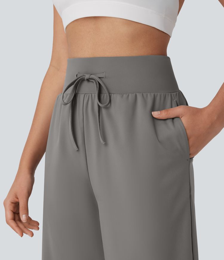 Softlyzero™ Airy - Yogahose mit hohem Bund, Seitentaschen, Kordelzug und Cool-Touch