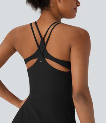 SoftlyZero™ Vestido Activo de Baile de Corte Aéreo con Bolsillo Recortado 2 en 1-Edición Súper Fácil al Tacto Fresco