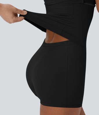 SoftlyZero™ Vestido Activo de Baile de Corte Aéreo con Bolsillo Recortado 2 en 1-Edición Súper Fácil al Tacto Fresco