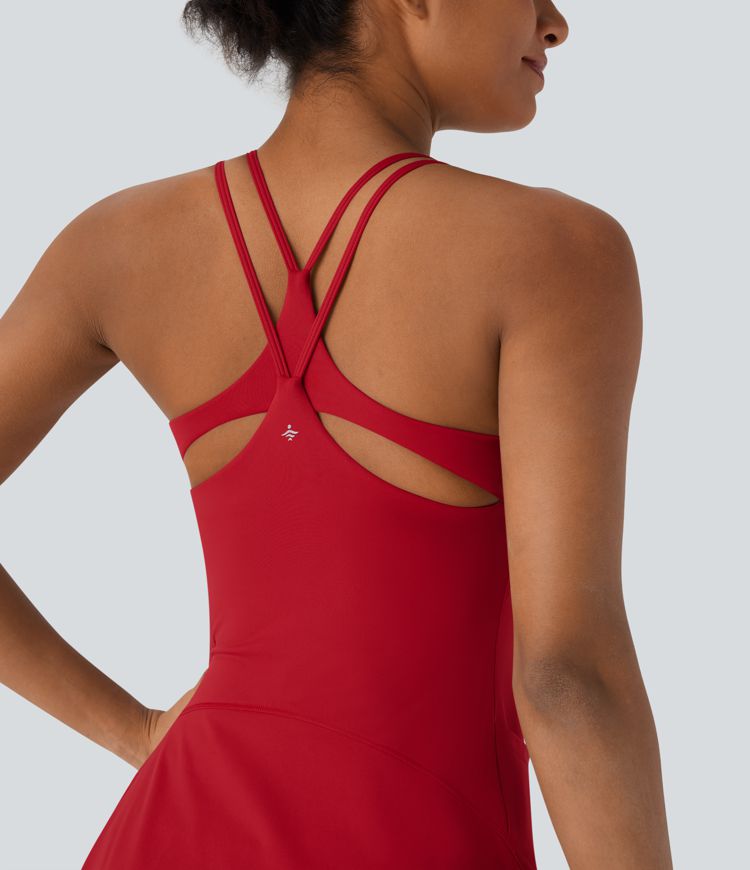 Softlyzero™ Airy - Rückenfreies 2-in-1 Tanz-Minikleid mit Seitentaschen, Cut-Outs und Cool-Touch - Easy Peezy Edition