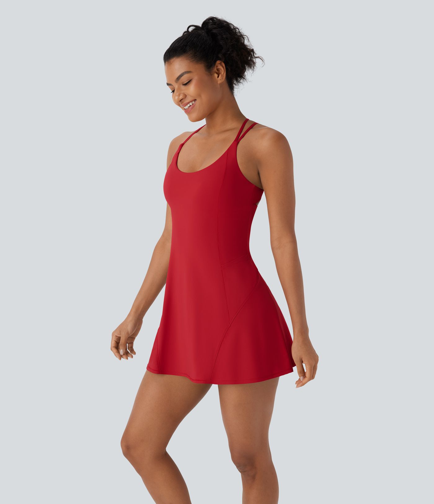 Softlyzero™ Airy - Rückenfreies 2-in-1 Tanz-Minikleid mit Seitentaschen, Cut-Outs und Cool-Touch - Easy Peezy Edition