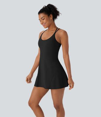 SoftlyZero™ Vestido Activo de Baile de Corte Aéreo con Bolsillo Recortado 2 en 1-Edición Súper Fácil al Tacto Fresco