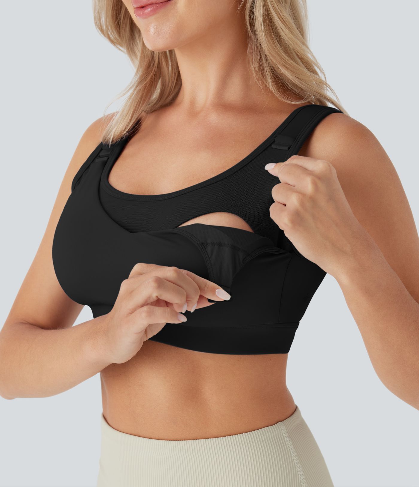 SoftlyZero™ Airy Low Support Adjustable Buckle  Nursing Yoga Sports Bra A-C Cups