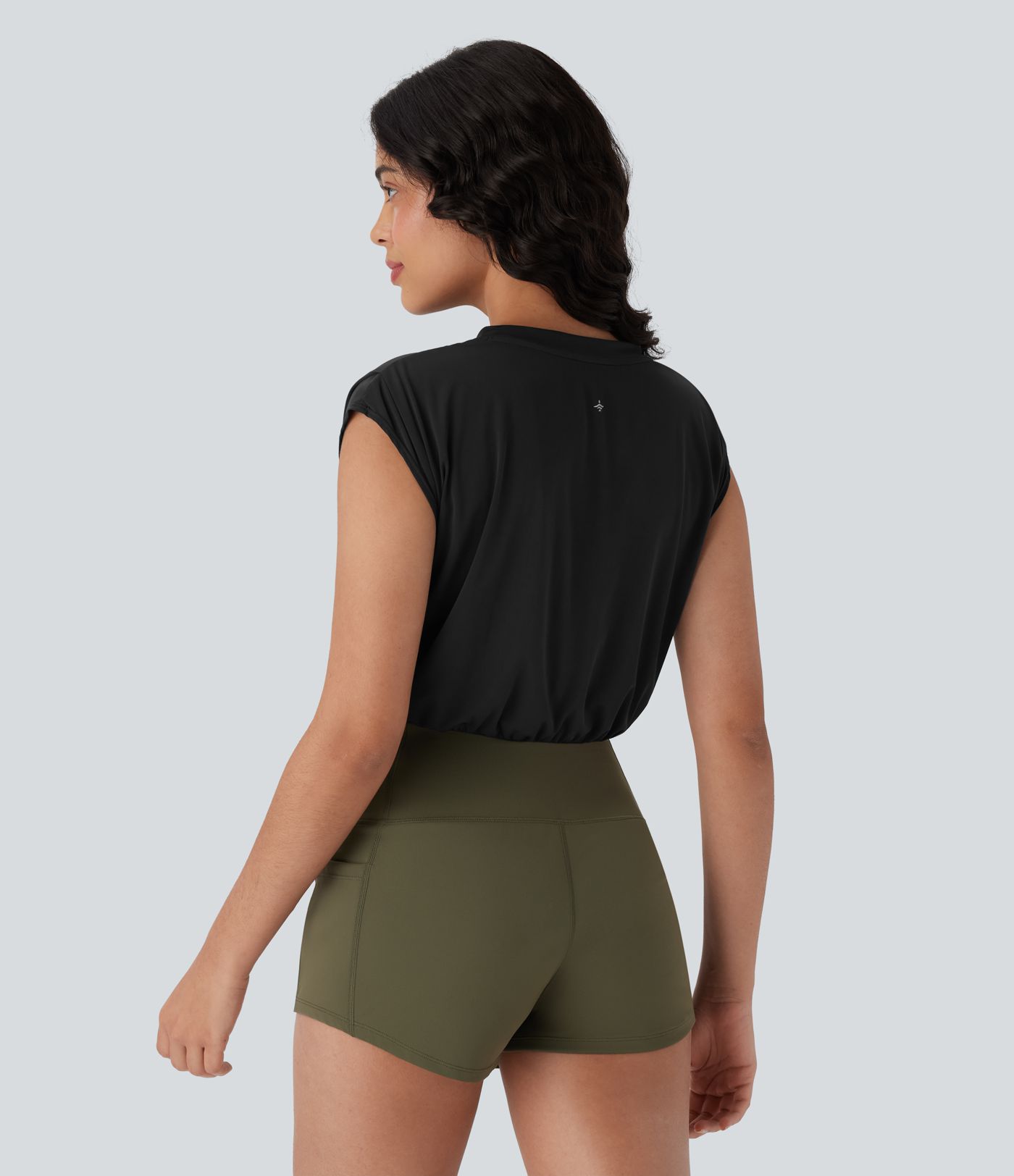 Round Neck Short Sleeve Cropped Cool Touch Quick Dry Yoga Sports Top