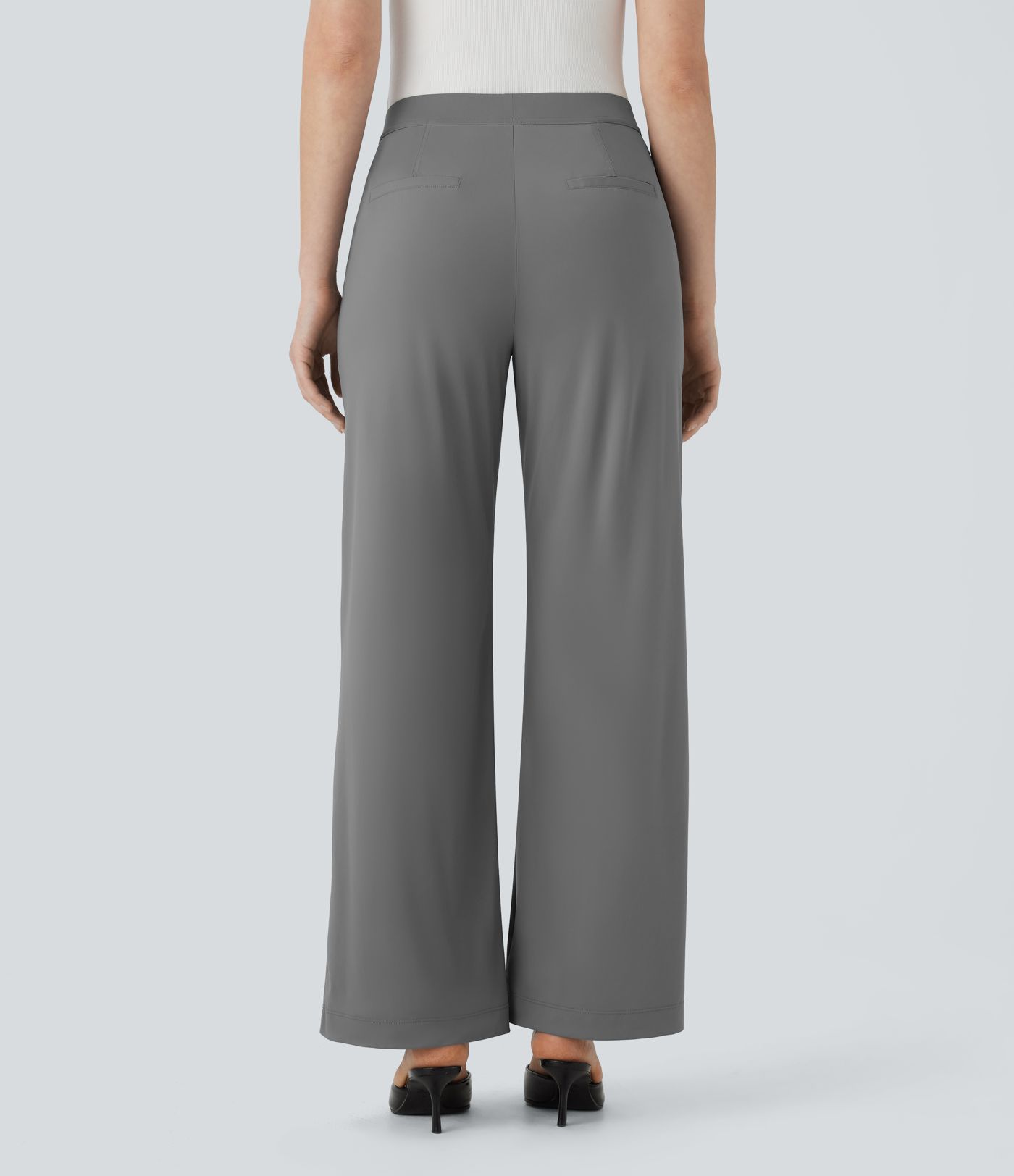 High Waisted Pocket Straight Leg Cool Touch Work Pants