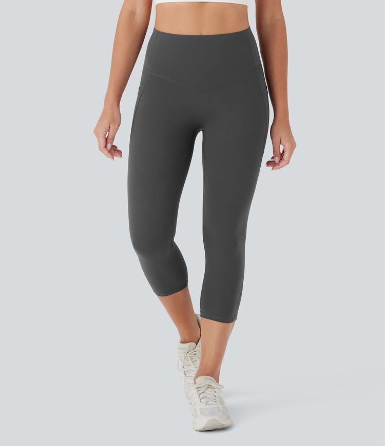Halara UltraSculpt™ SoCinched High Waisted Butt Lifting Tummy Control Side Pocket Shaping Capri Training Leggings