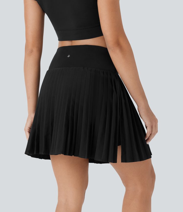Breezeful™ SoCinched High Waisted Tummy Control Pleated 2-in-1 Quick Dry Mini Tennis Skirt with Pockets