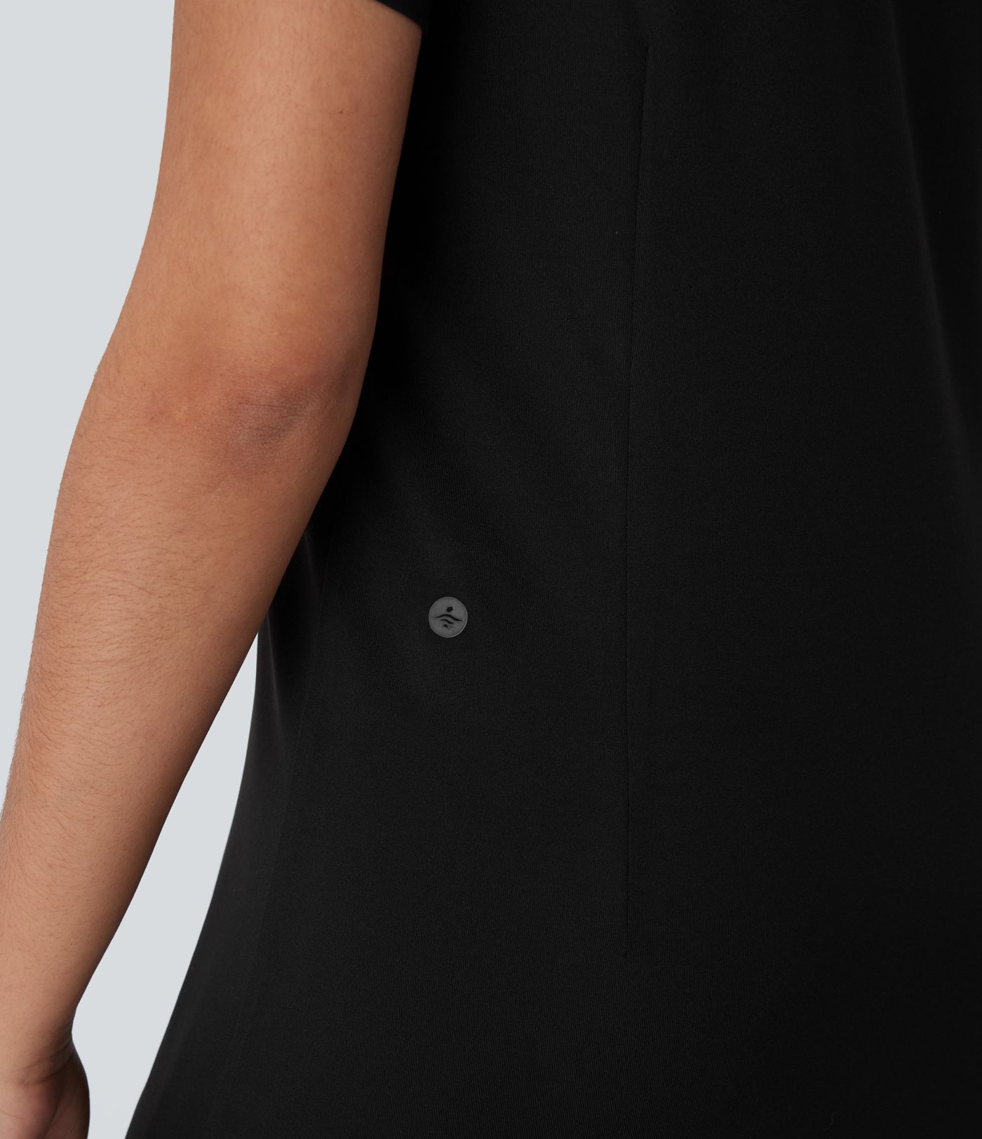 Round Neck Short Sleeve Solid Mini Casaul Tee Dress