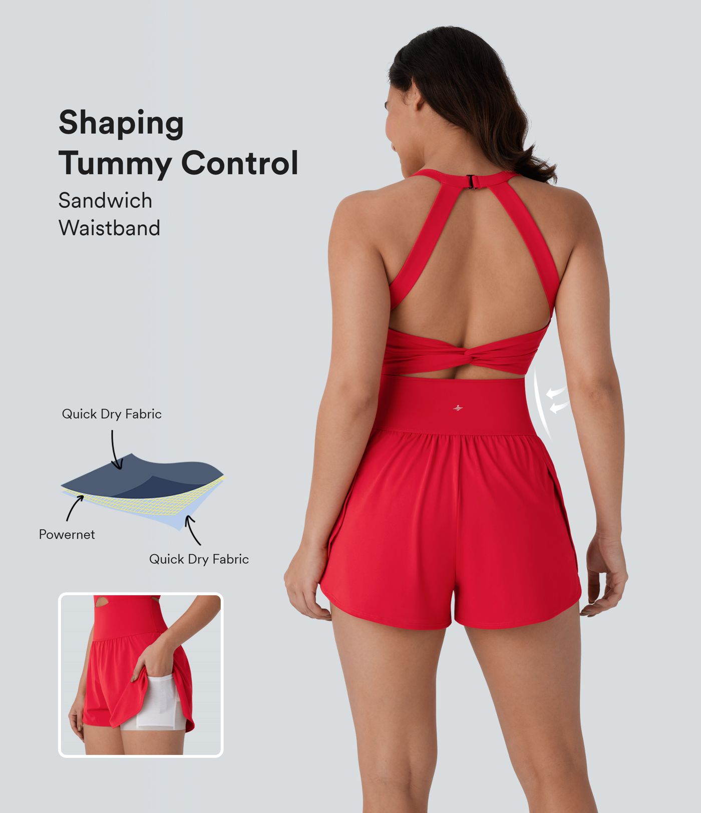 SoftlyZero™ QuickDry  Tummy Control 2-in-1 Pocket Yoga Jumpsuit