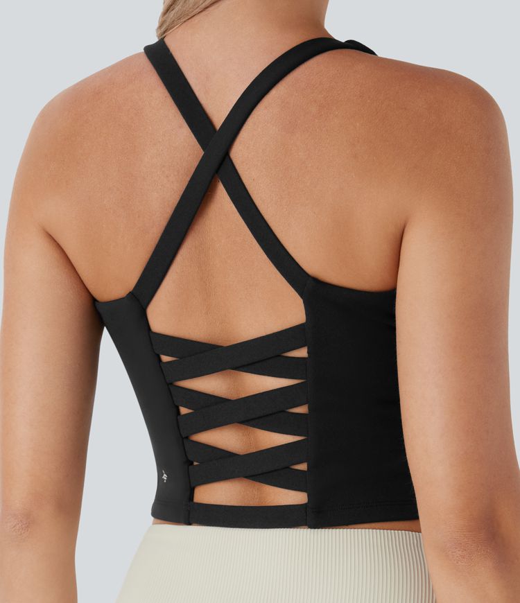 Noir Débardeur yoga court E-G / 1