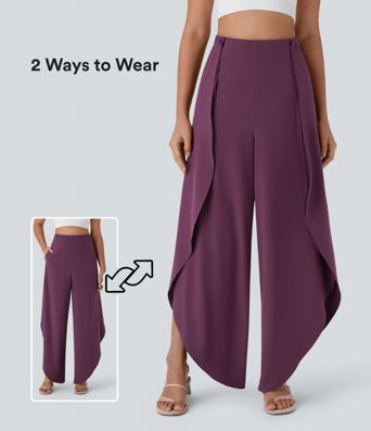 Breezeful™ High Waisted Pocket Wrap Flowy Quick Dry Pants