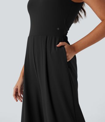 SoftlyZero™ Airy Double Straps Pocket Cool Touch Yoga Jumpsuit-Easy Peezy Edition