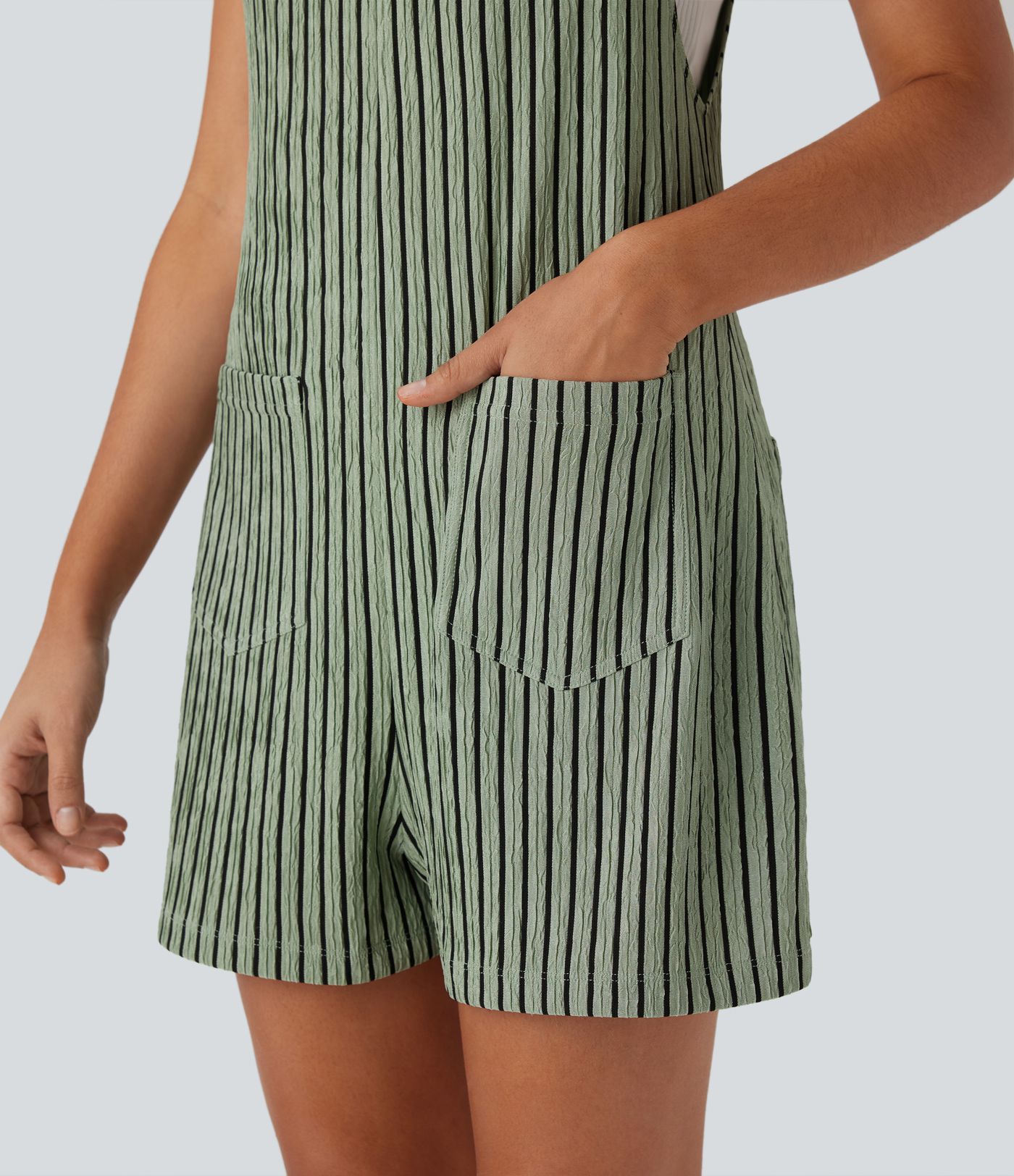 Adjustable Strap Button Multiple Pockets Casual Dungarees