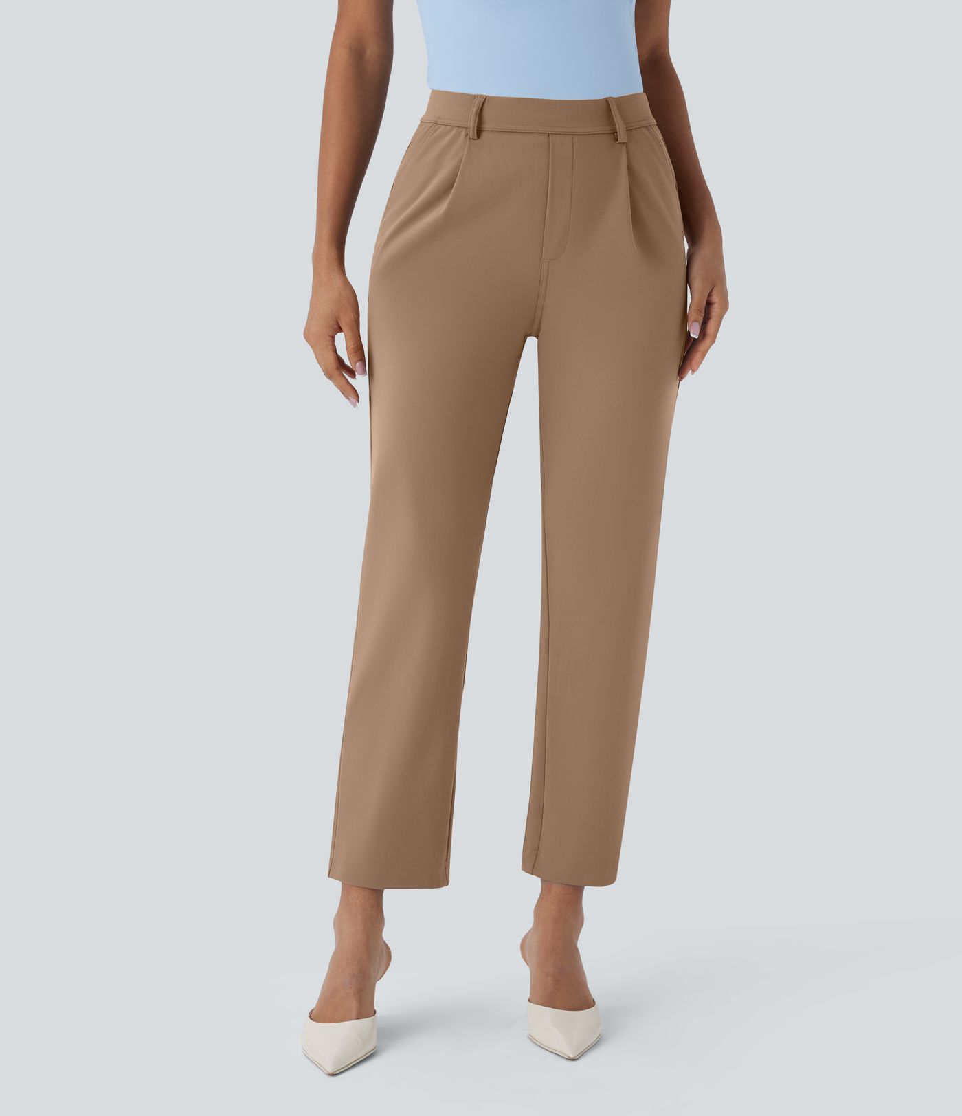 Halara Flex™ DayStretch High Waisted Pocket Ankle Length Tapered Work Trousers