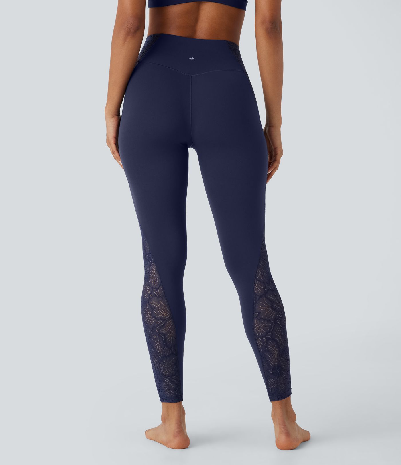 Softlyzero™ Legging 7/8 de yoga taille haute avec poche arrière et dentelle contrastée - Protection UPF50+