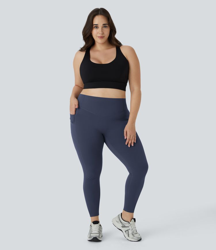 Halara UltraSculpt™ SoCinched Leggings de cintura alta con control de abdomen, realce de glúteos, bolsillos y moldeado para tallas grandes