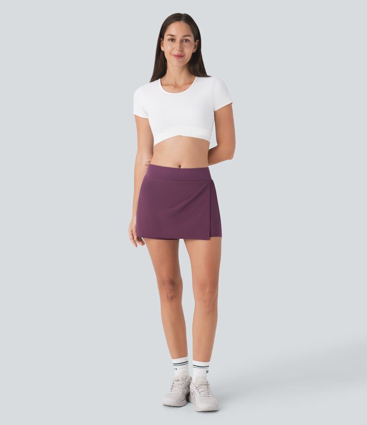 Breezeful™ Mid Rise Pocket Wrapped Quick Dry Yoga-Skort